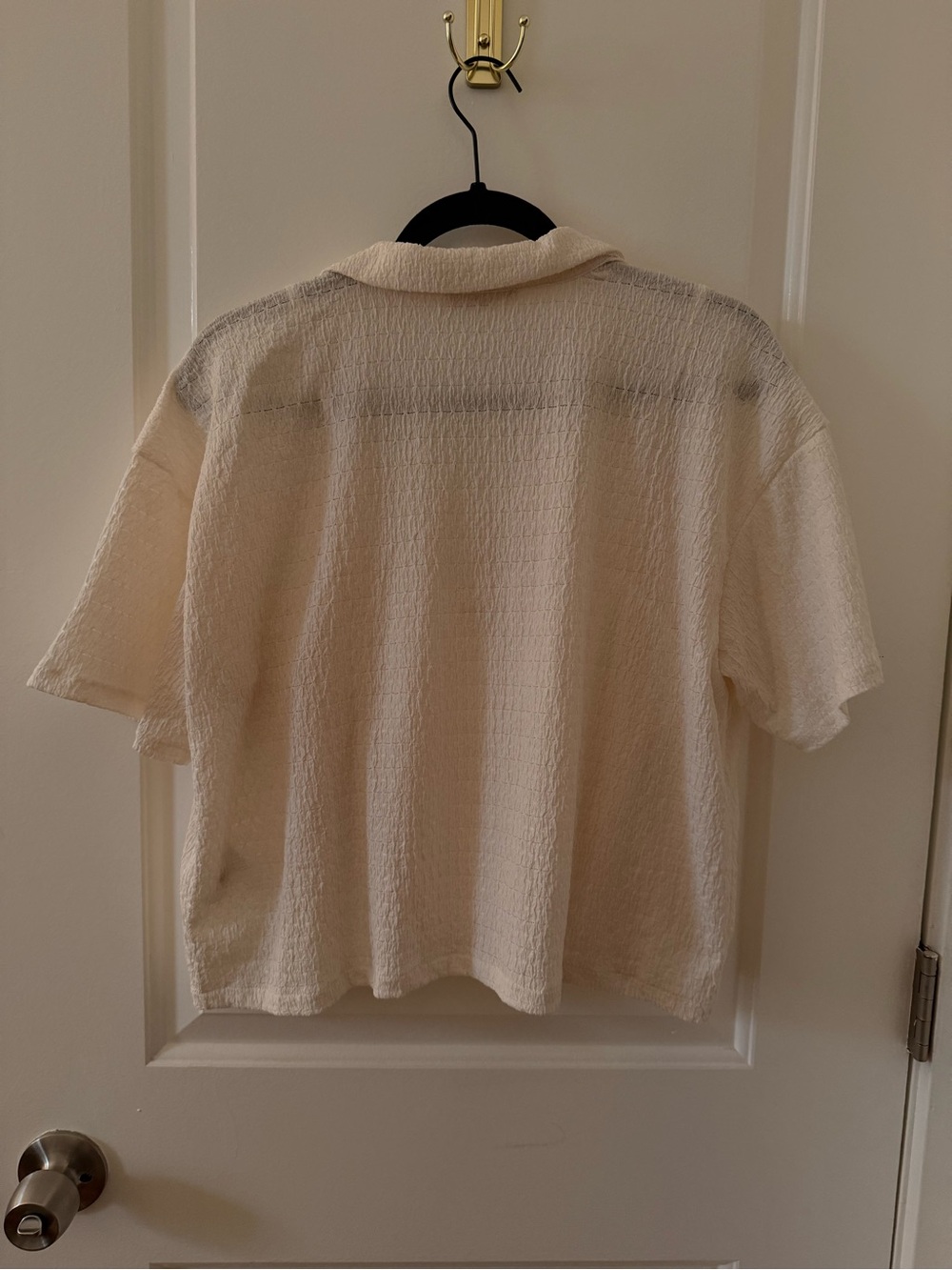 Madewell Cream Textured Tank & Button-Front Shirt Set - Picture 5 of 8